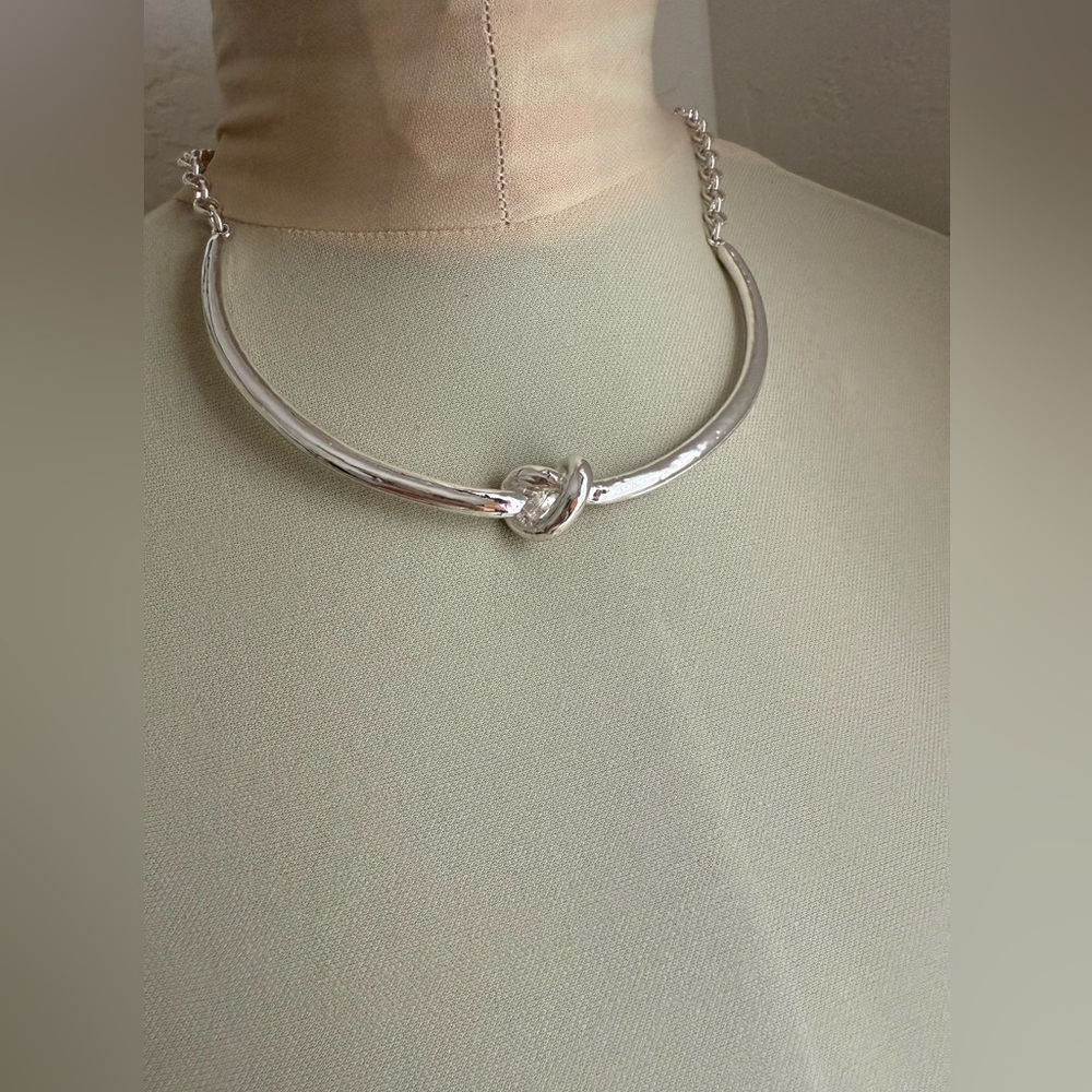 Chico's Silver Tone Knot Necklace